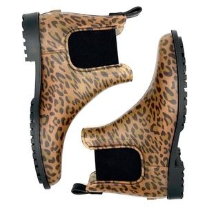 Joules Rockingham Leopard Rain Boots Chelsea Style